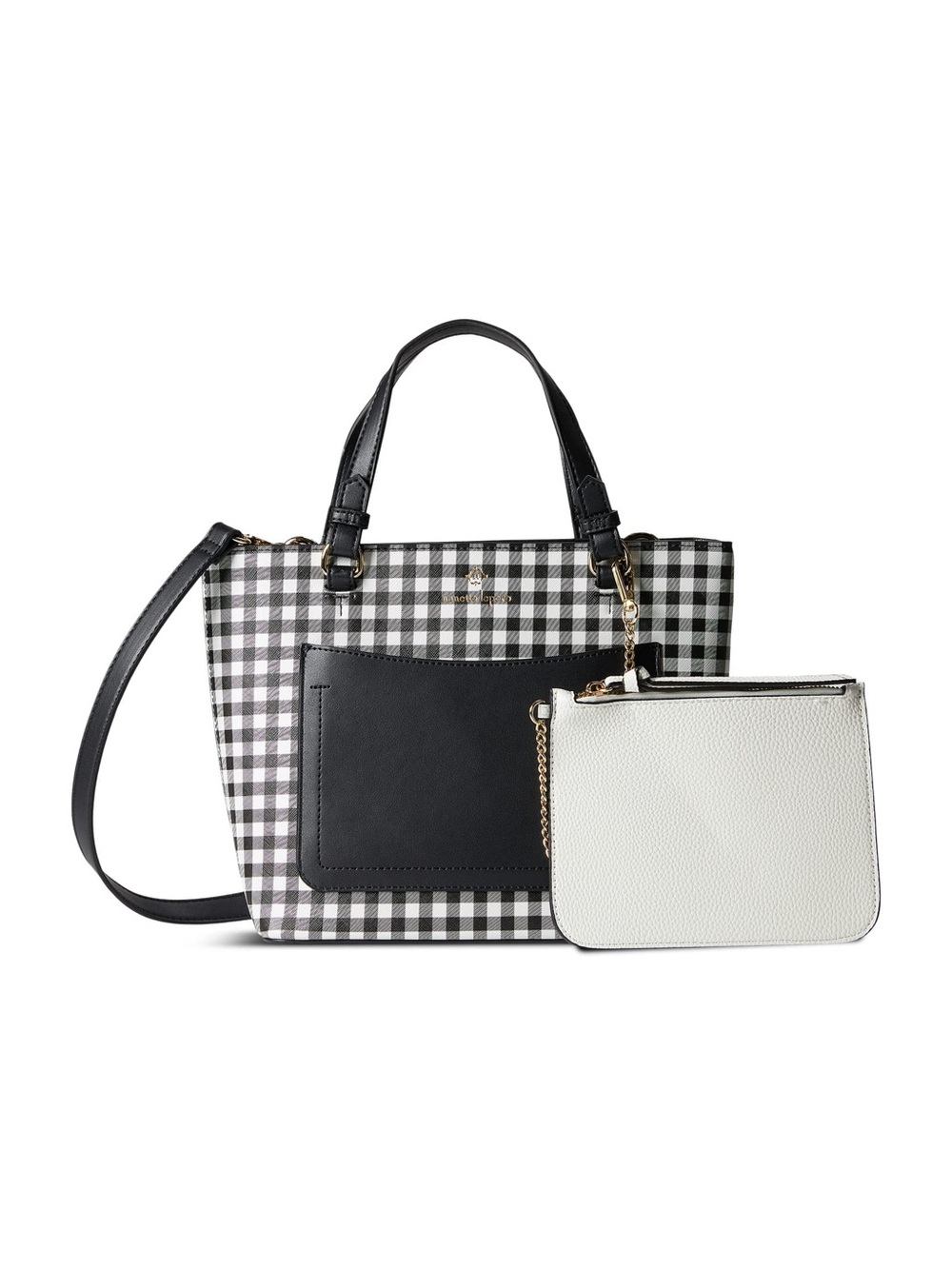 Nanette Lepore Black & White Gingham Handbag